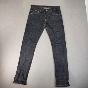 Branded Jeans Mens 30x30 Dark Indigo Selvedge Denim Slim Fit Raw Blue